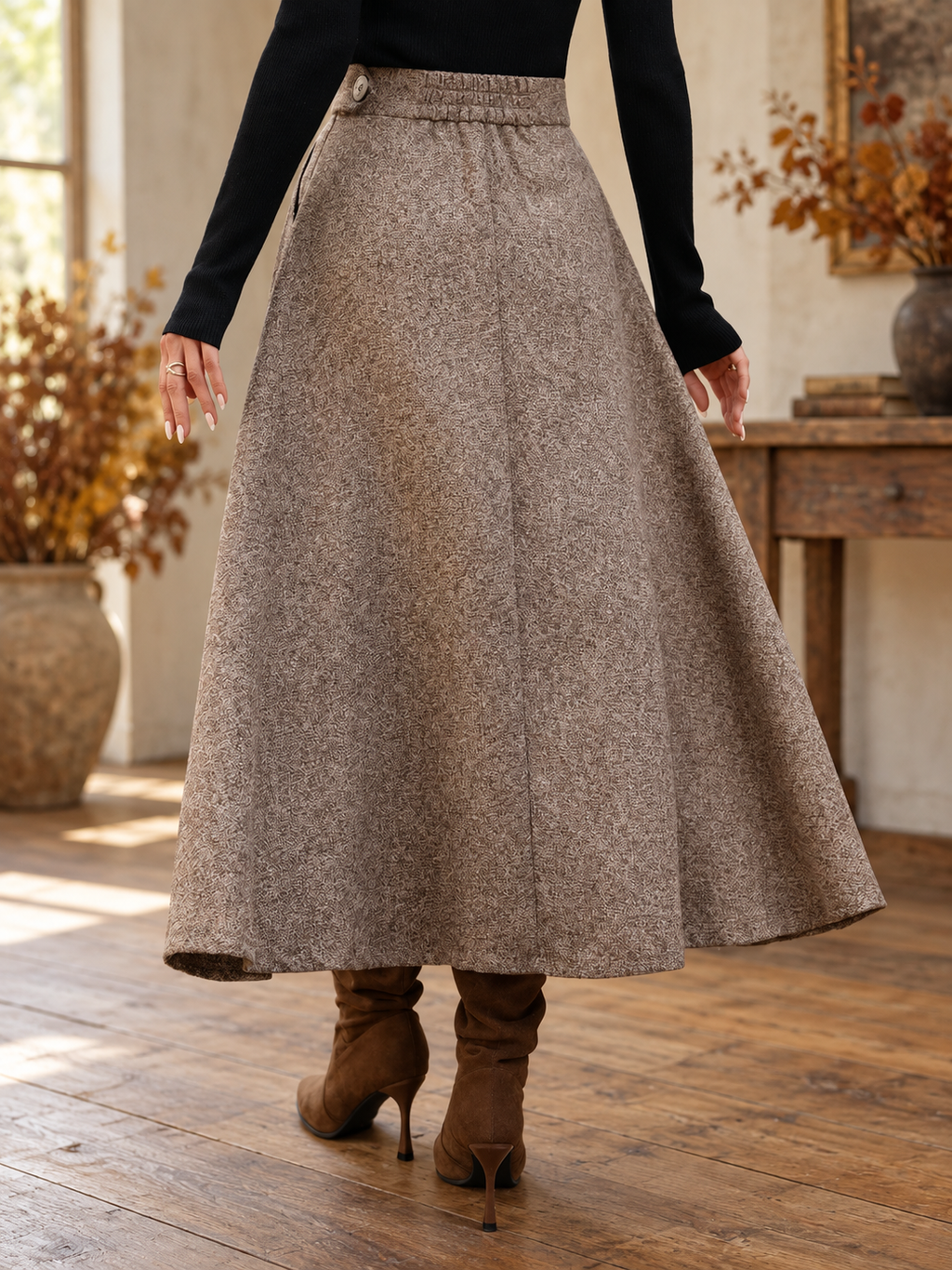 Bramble Lane A-Line Midi Skirt