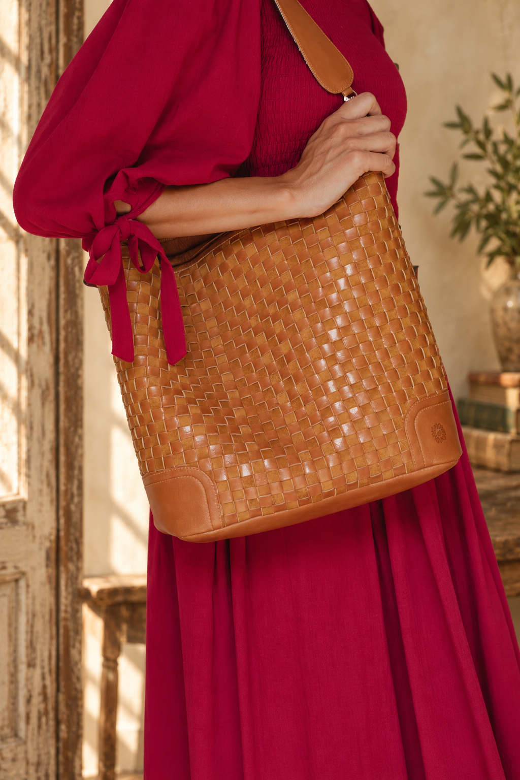 Soho Lane Woven Leather Tote