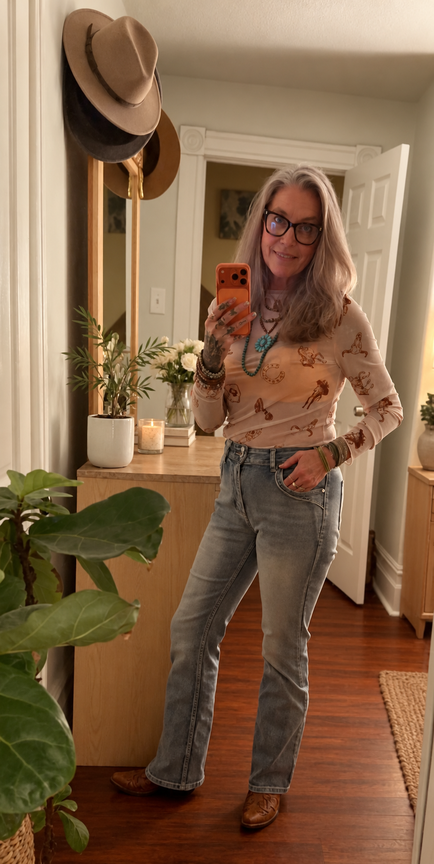 The Prairie Ink Mesh Top