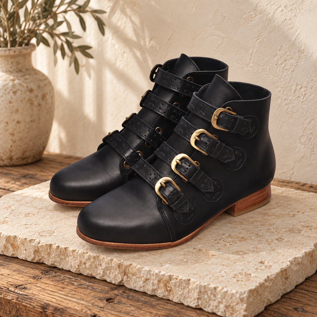 The Wild Rose Leather Ankle Bootie