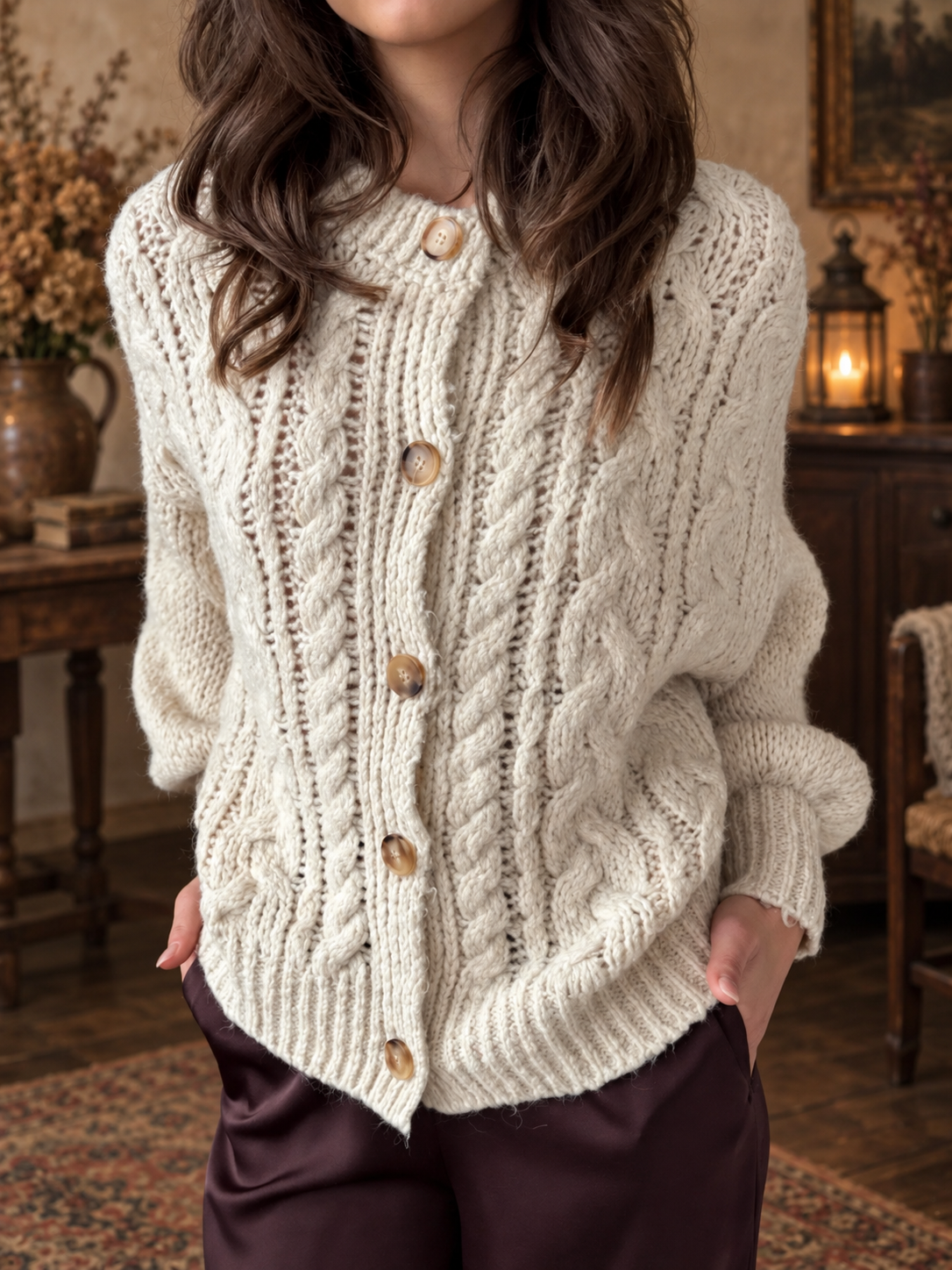 The Hearth & Home Cable-Knit Cardigan