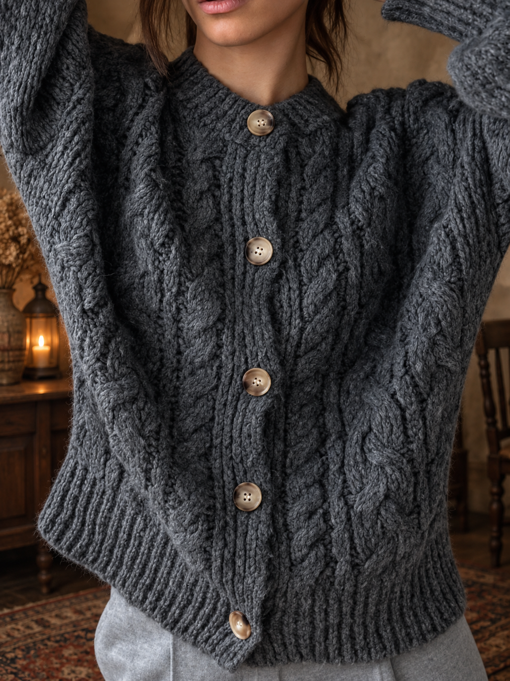 The Hearth & Home Cable-Knit Cardigan