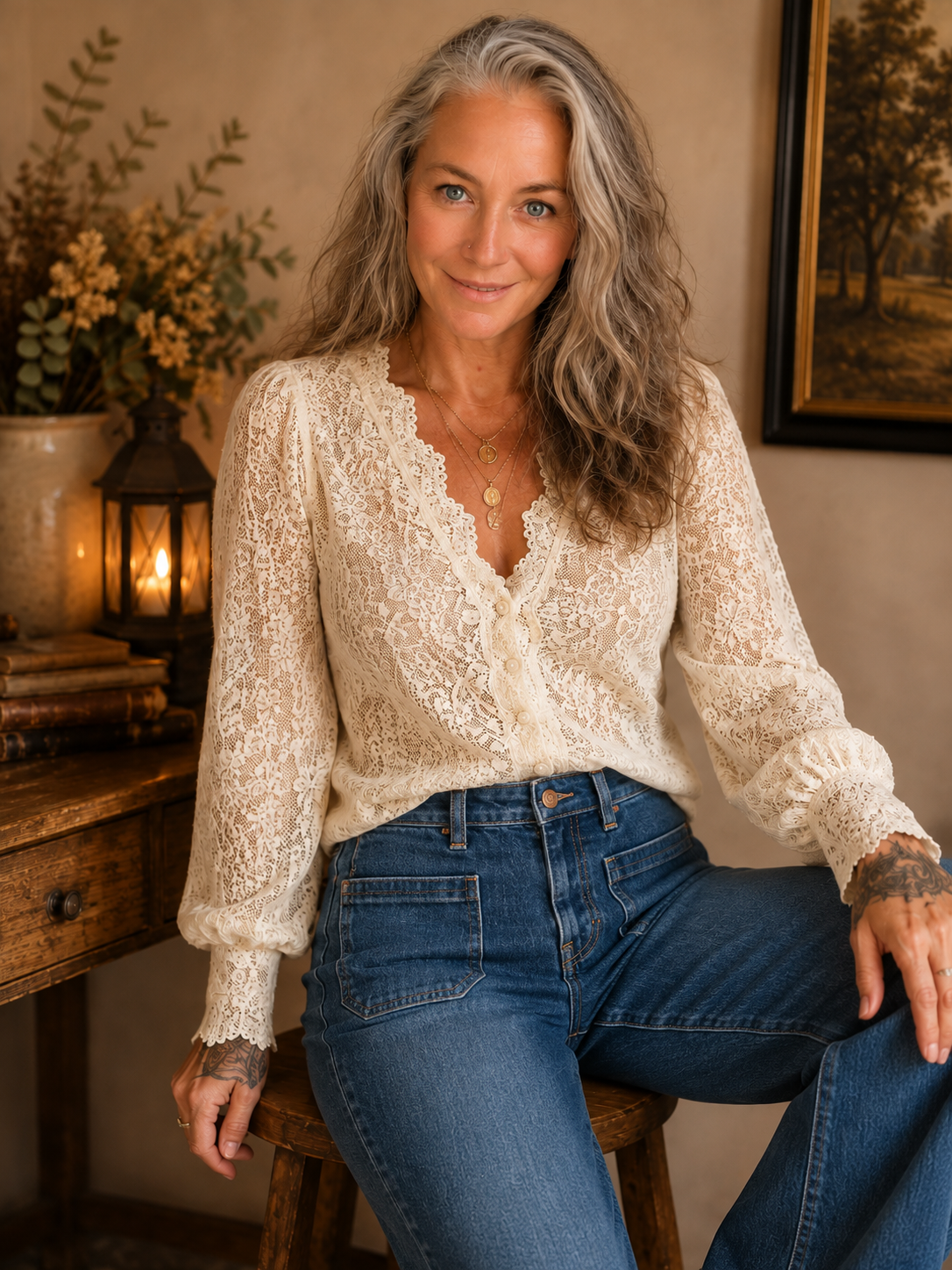 The Sunday Lace Blouse — Ivory