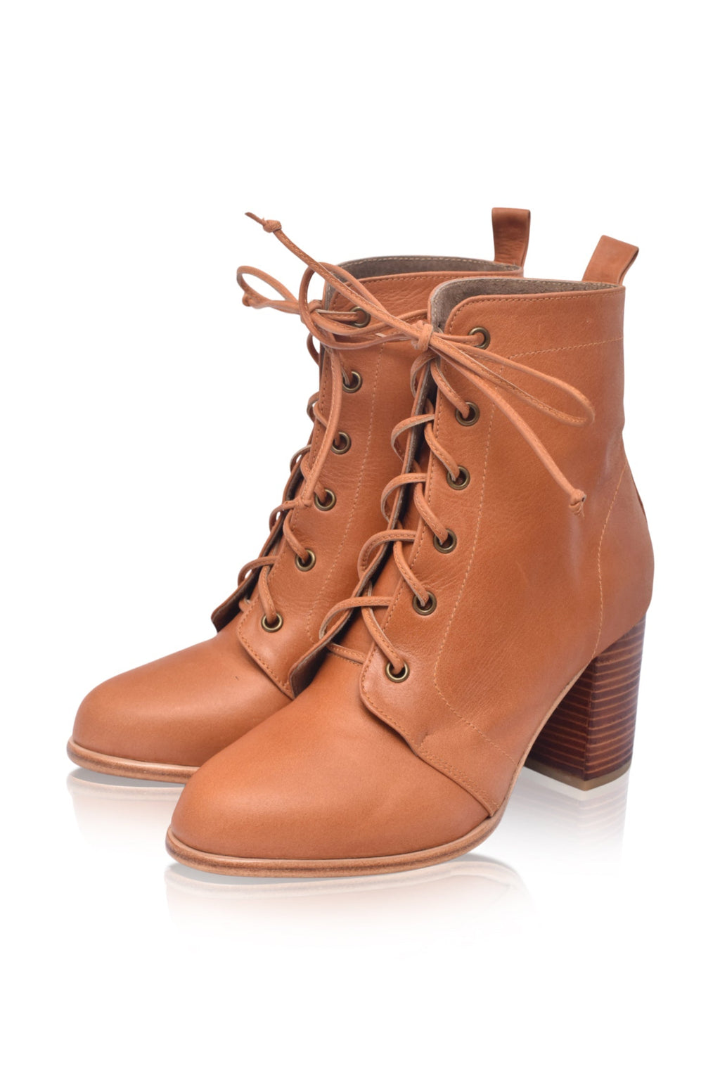 The Giselle Lace-Up Leather Bootie