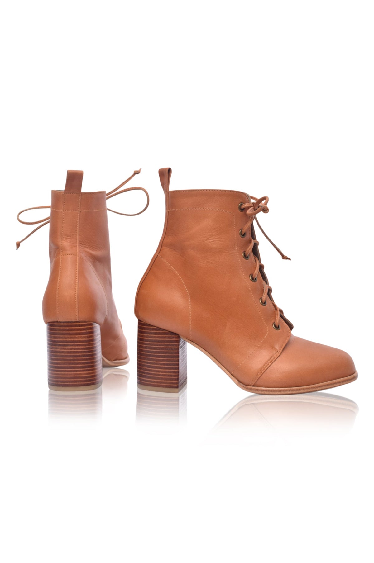 The Giselle Lace-Up Leather Bootie