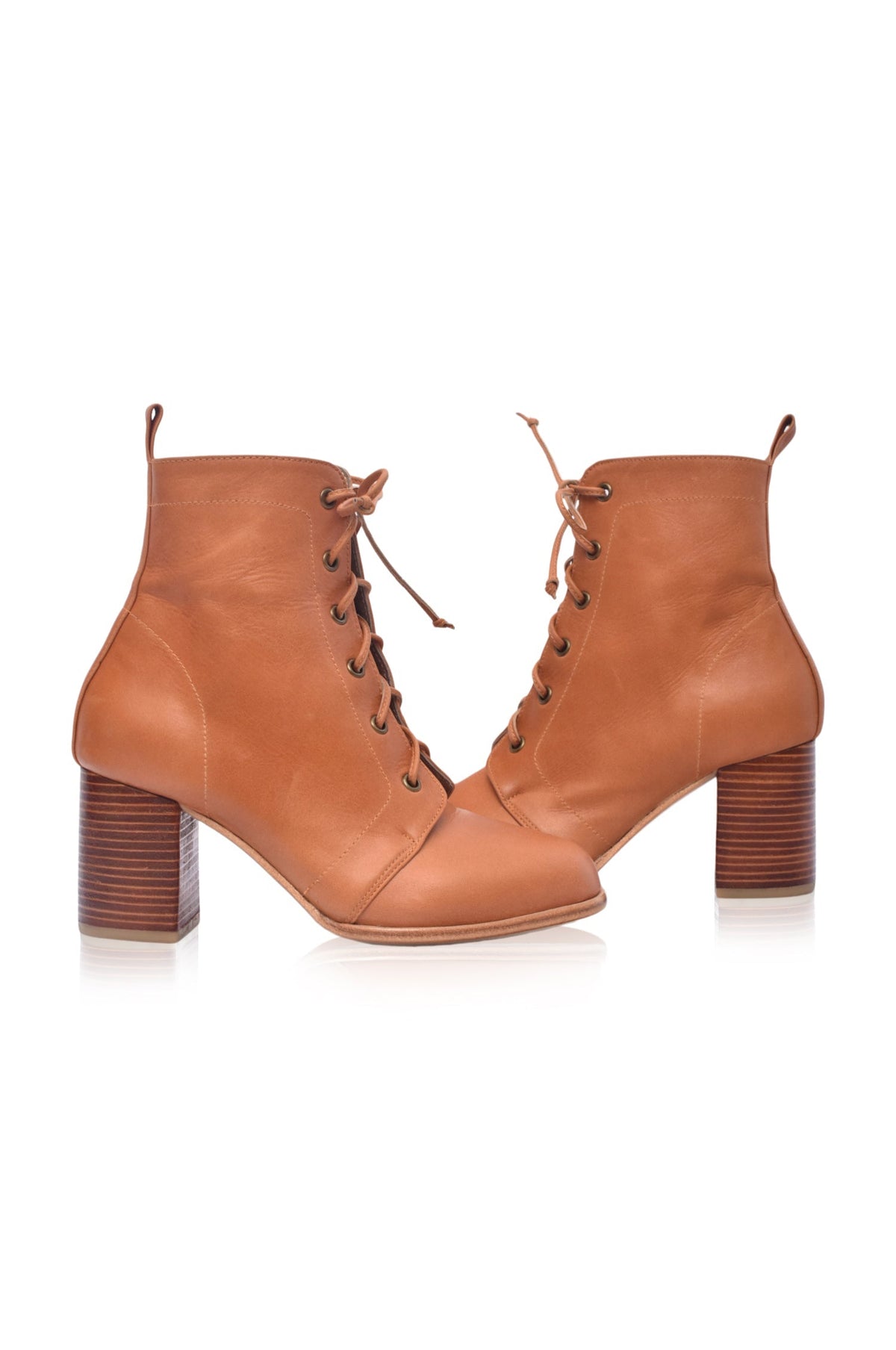 The Giselle Lace-Up Leather Bootie