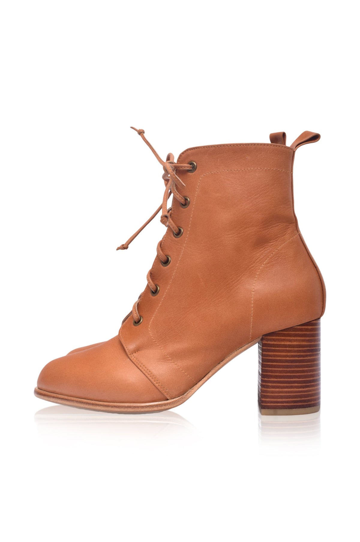 The Giselle Lace-Up Leather Bootie