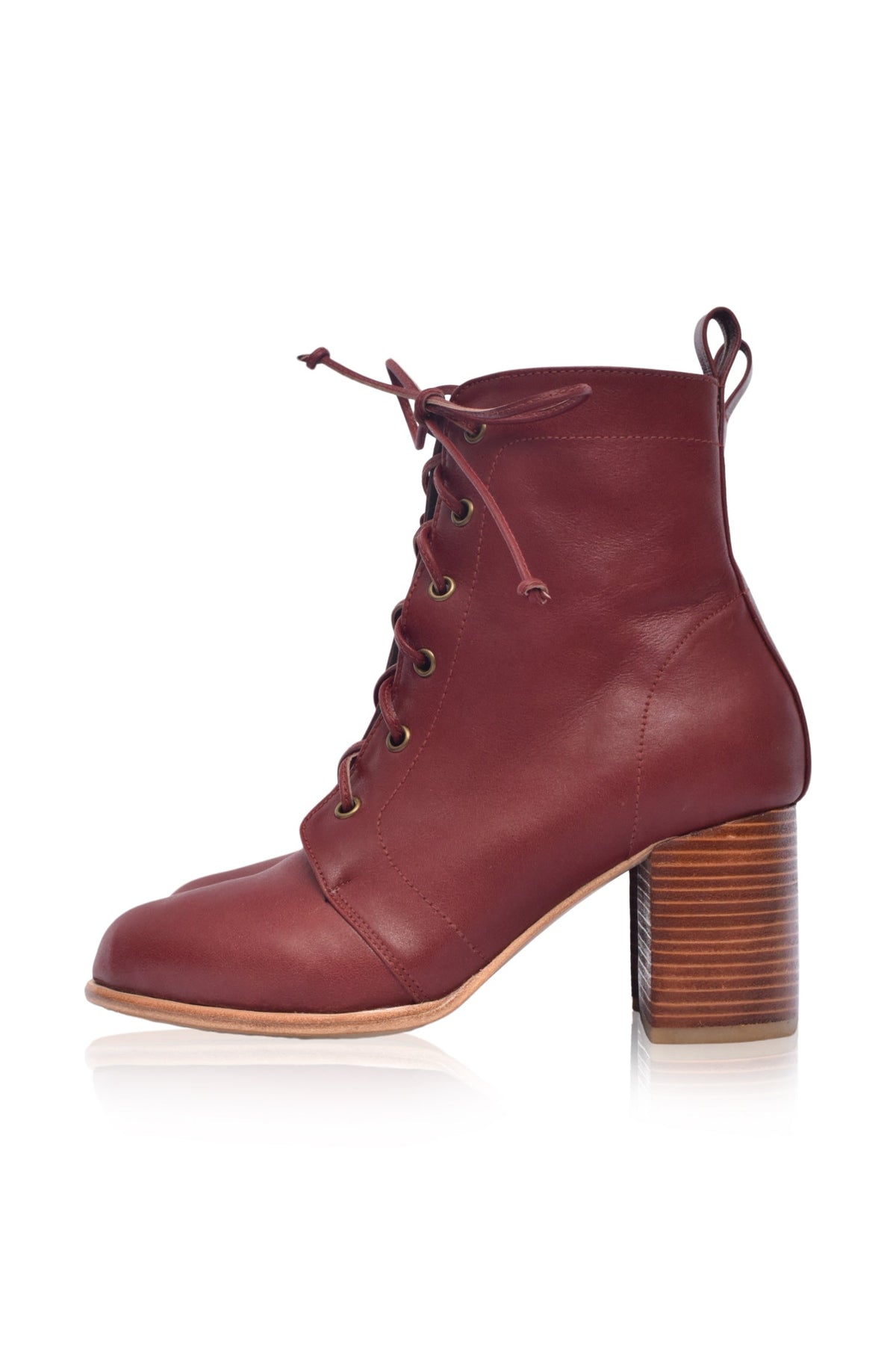 The Giselle Lace-Up Leather Bootie