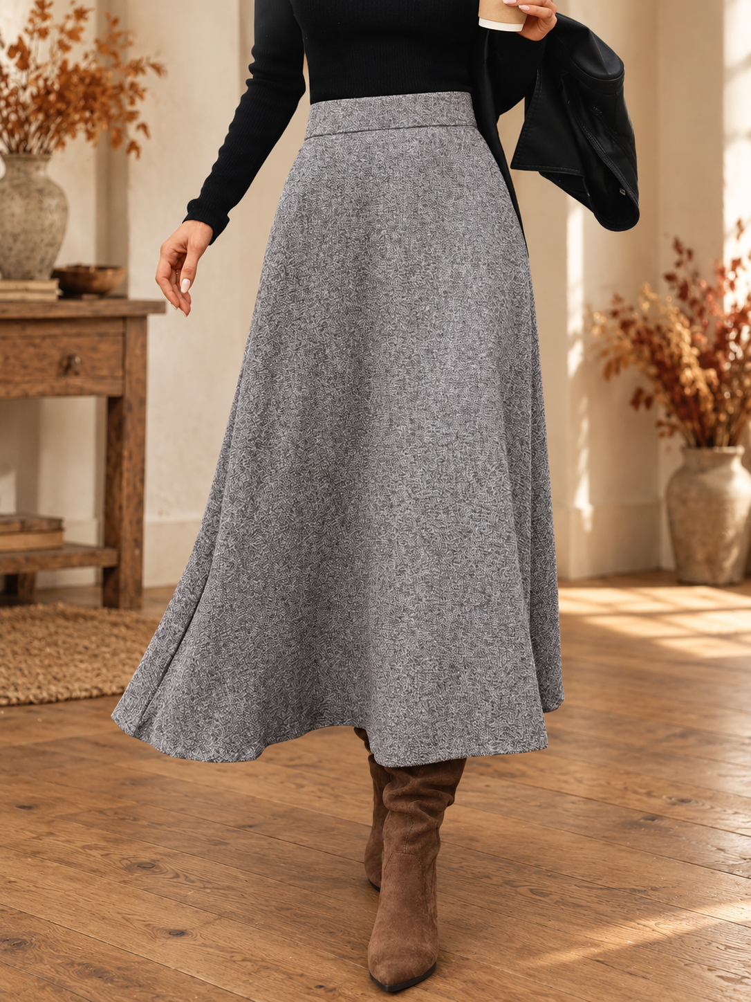 Bramble Lane A-Line Midi Skirt