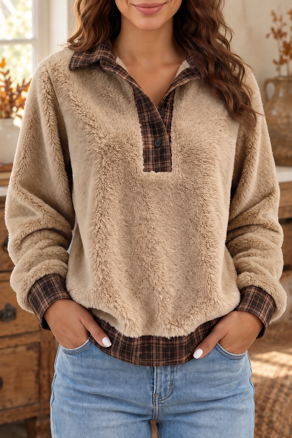 Cedar Hollow Plaid Fleece Pullover