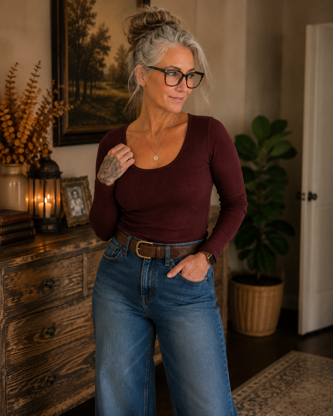 The Fireside Ribbed Top-Oxblood