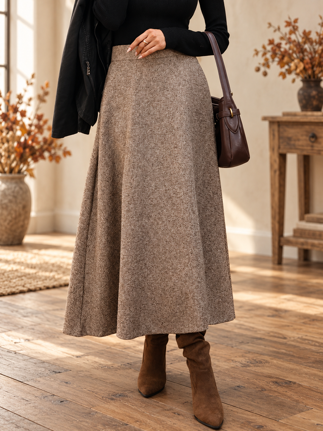 Bramble Lane A-Line Midi Skirt