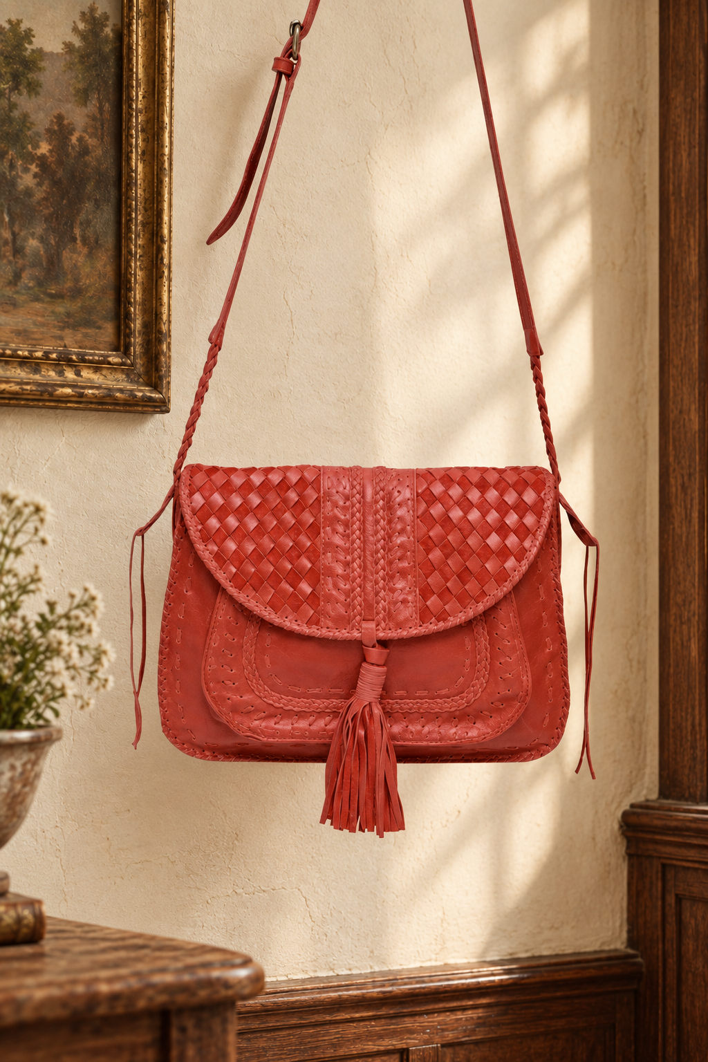 San Tropez Leather Saddle Bag
