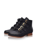 Wild Rose Leather Ankle Booties-1