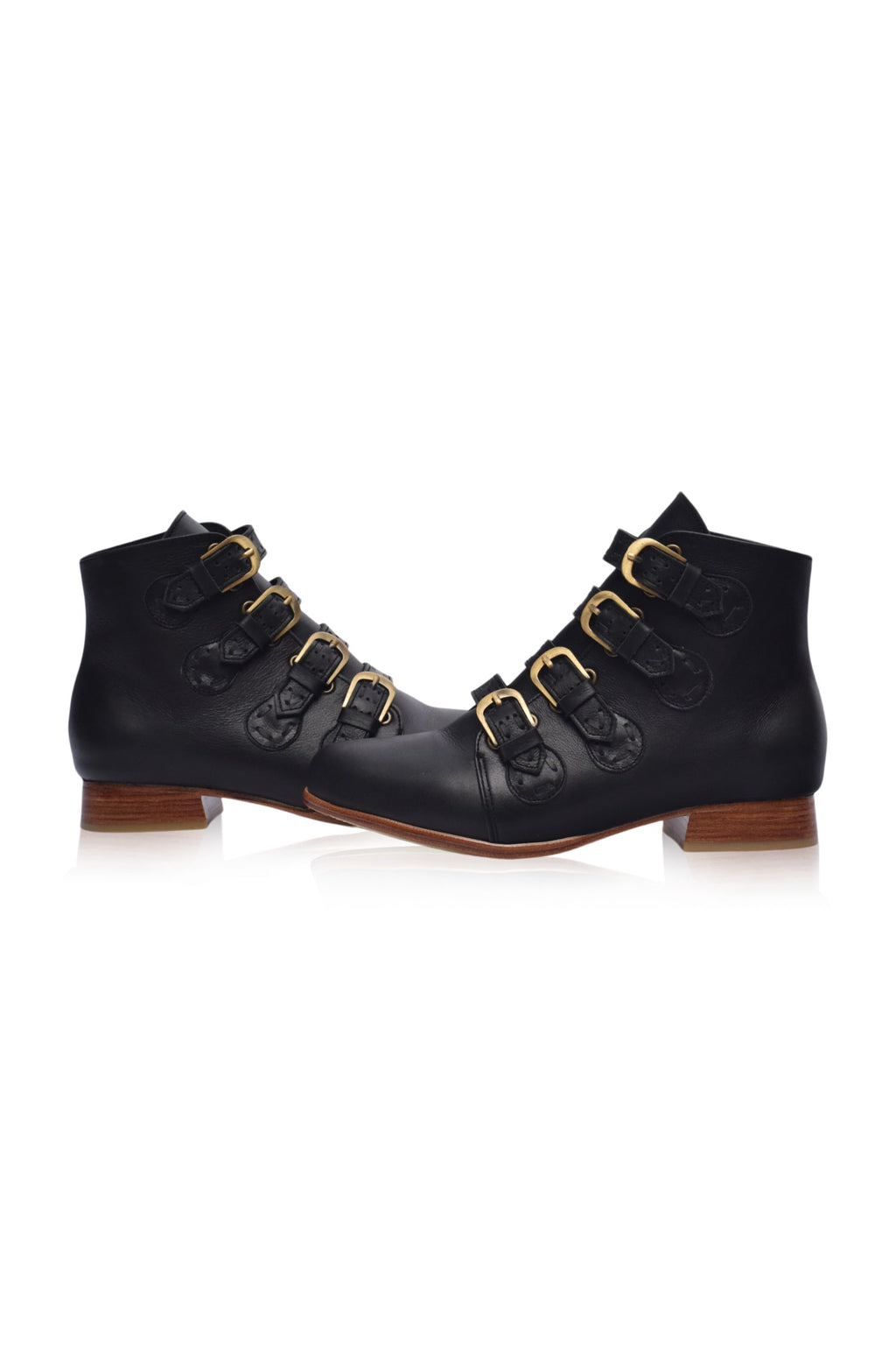 Wild Rose Leather Ankle Booties-3