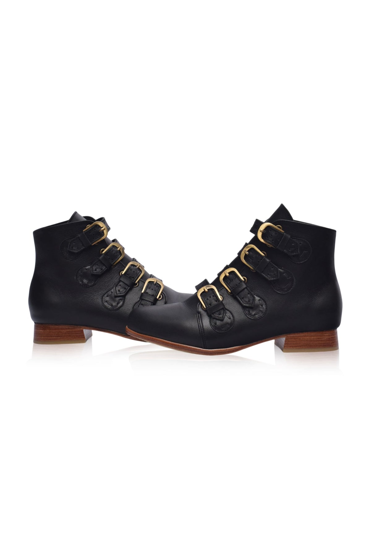 Wild Rose Leather Ankle Booties-3