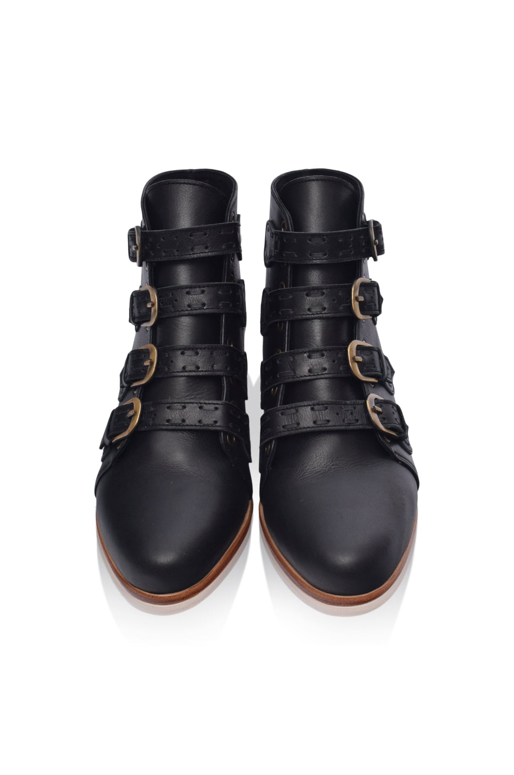 Wild Rose Leather Ankle Booties-4