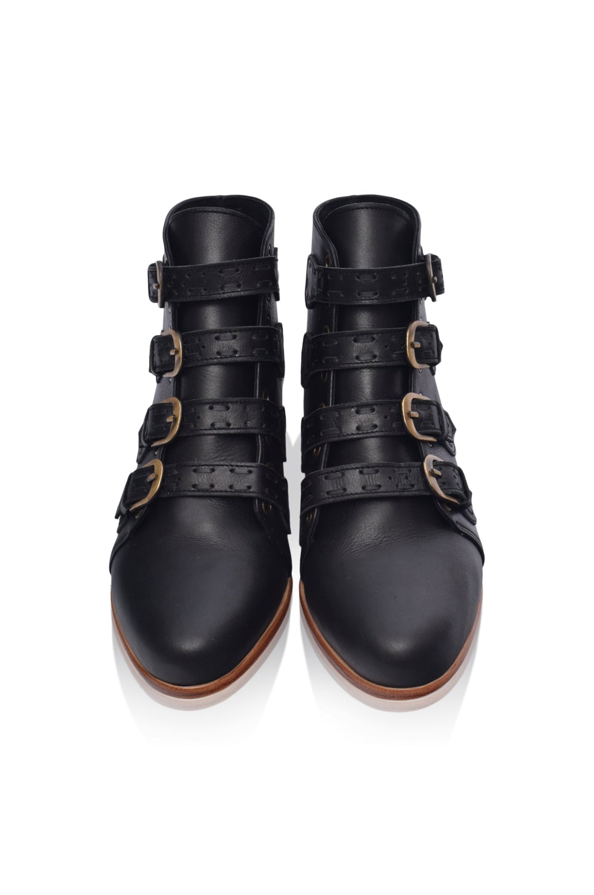 Wild Rose Leather Ankle Booties-4