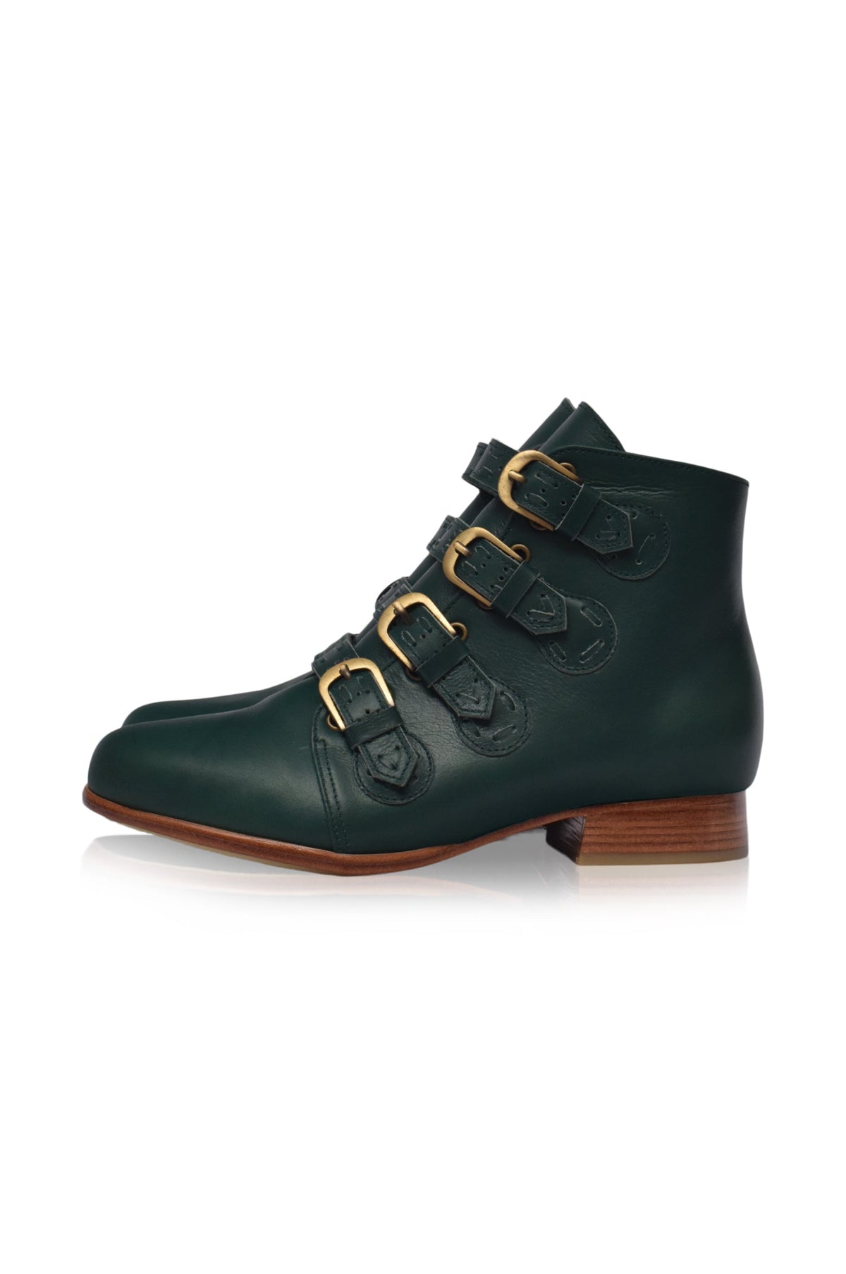 Wild Rose Leather Ankle Booties-7