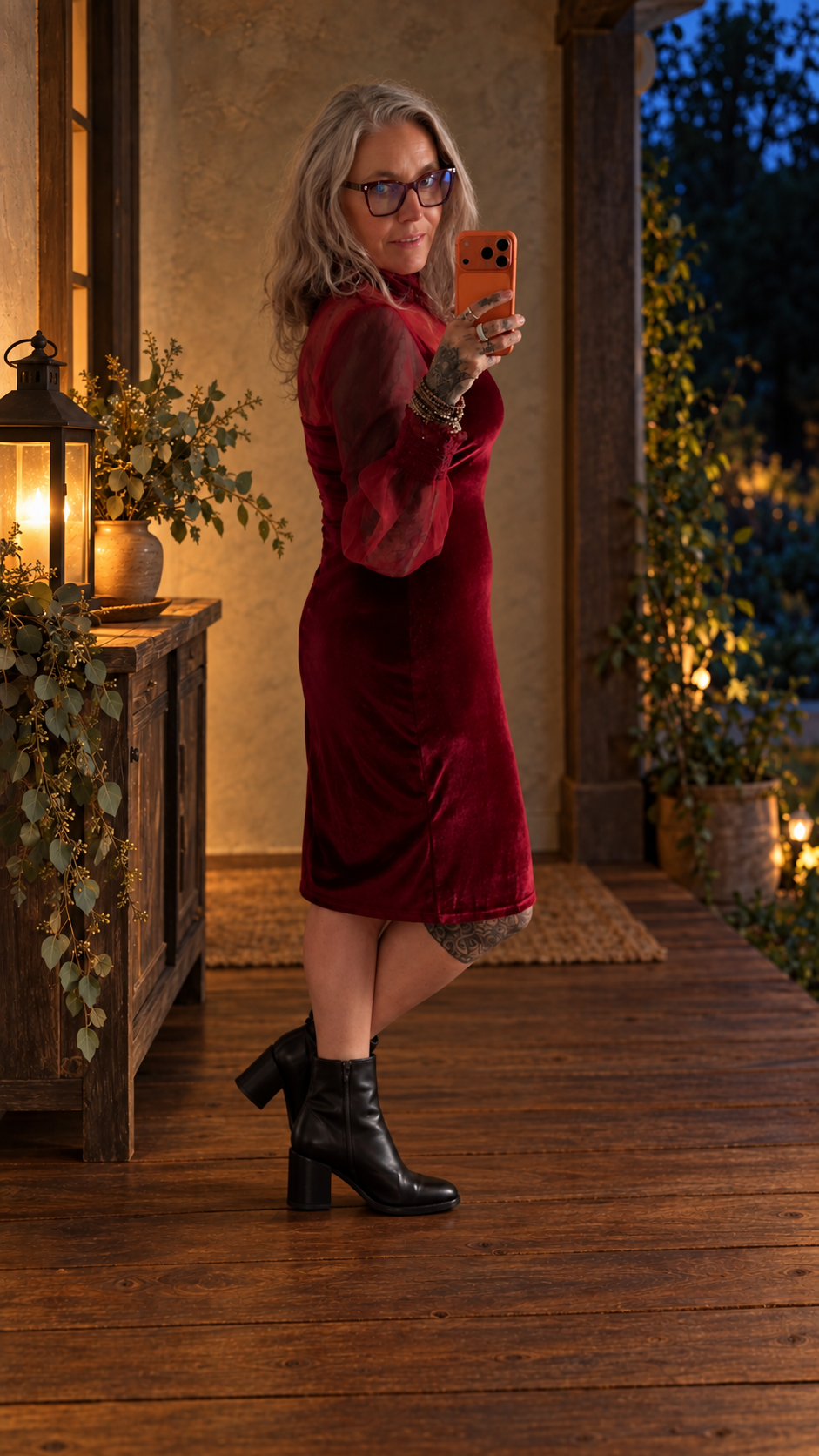 Velvet Hour Wine Velvet & Lace Dress
